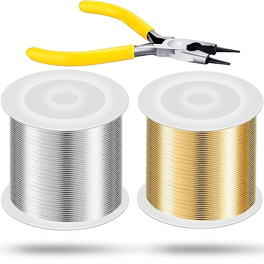 2 Rolls 20 Gauge Wire for Jewelry Making and Pliers Silver Craft Tarnish Resistant Jewelry Beadin... | Amazon (US)