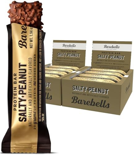 Barebells Protein Bars Salty Peanut - 12 Count, Pack of 2 - Protein Snacks with 20g of High Protein - Chocolate Protein Bar with 1g of Total Sugars - Perfect on The Go Protein Snack & Breakfast Bars. | Amazon (US)