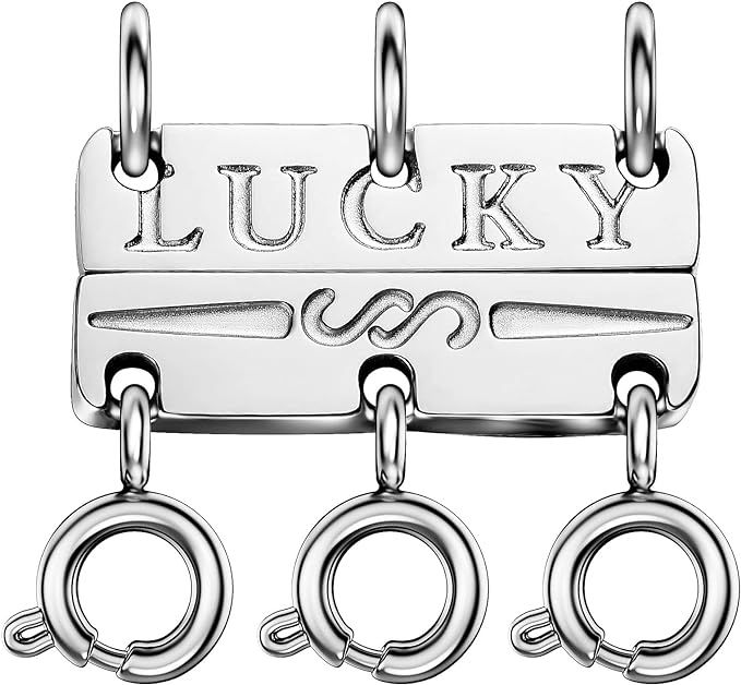 OHINGLT Lucky Necklace Layering Clasps Separator for Stackable Necklaces Chains,18K Gold and Silv... | Amazon (US)