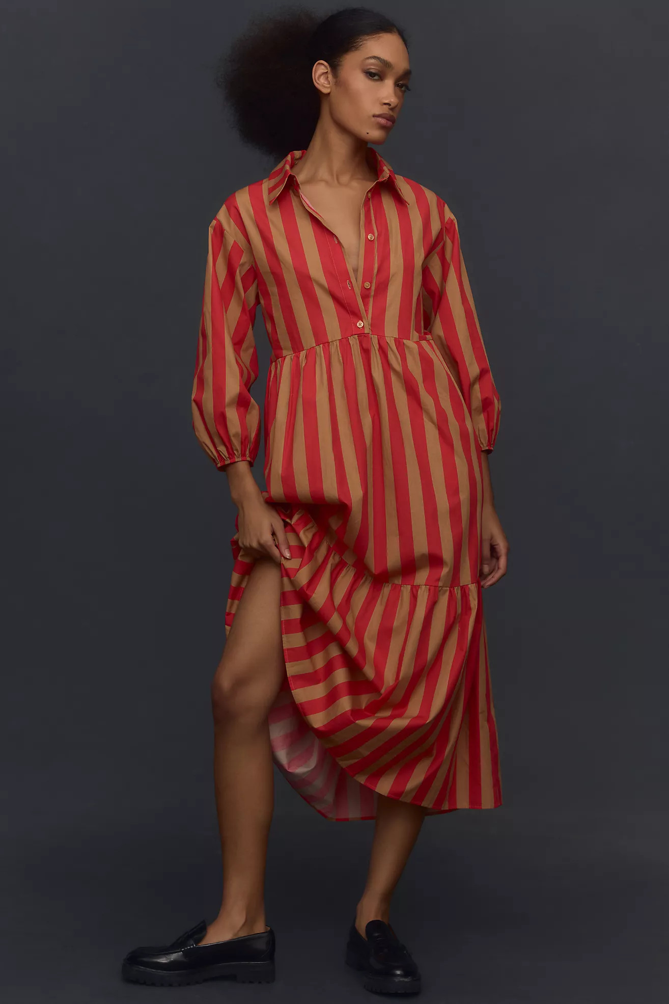 The Bettina Tiered Shirt Dress by Maeve | Anthropologie (US)