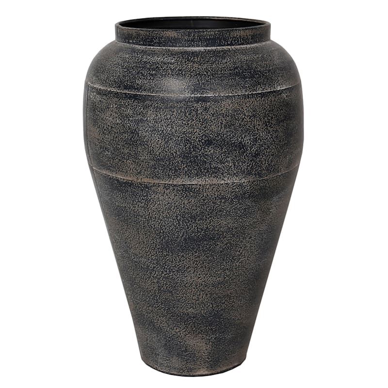 Black Metal Vase, 13" | At Home