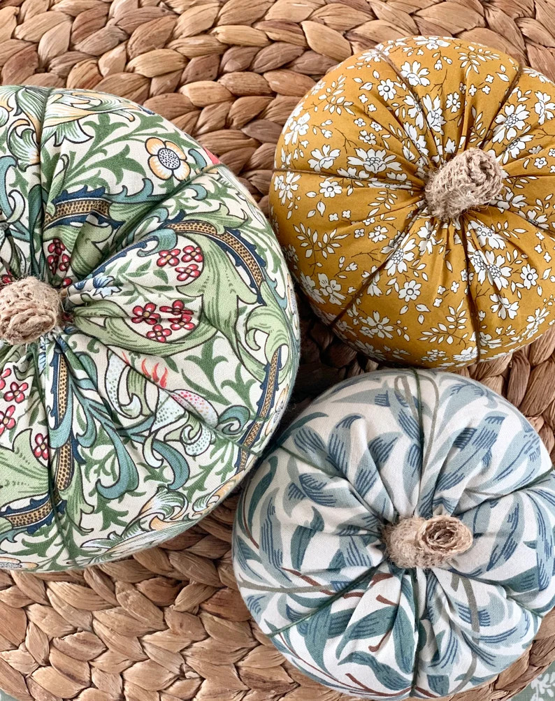 Liberty Fabric Pumpkin: William Morris & Floral Prints, Fall Decor - Etsy | Etsy (US)
