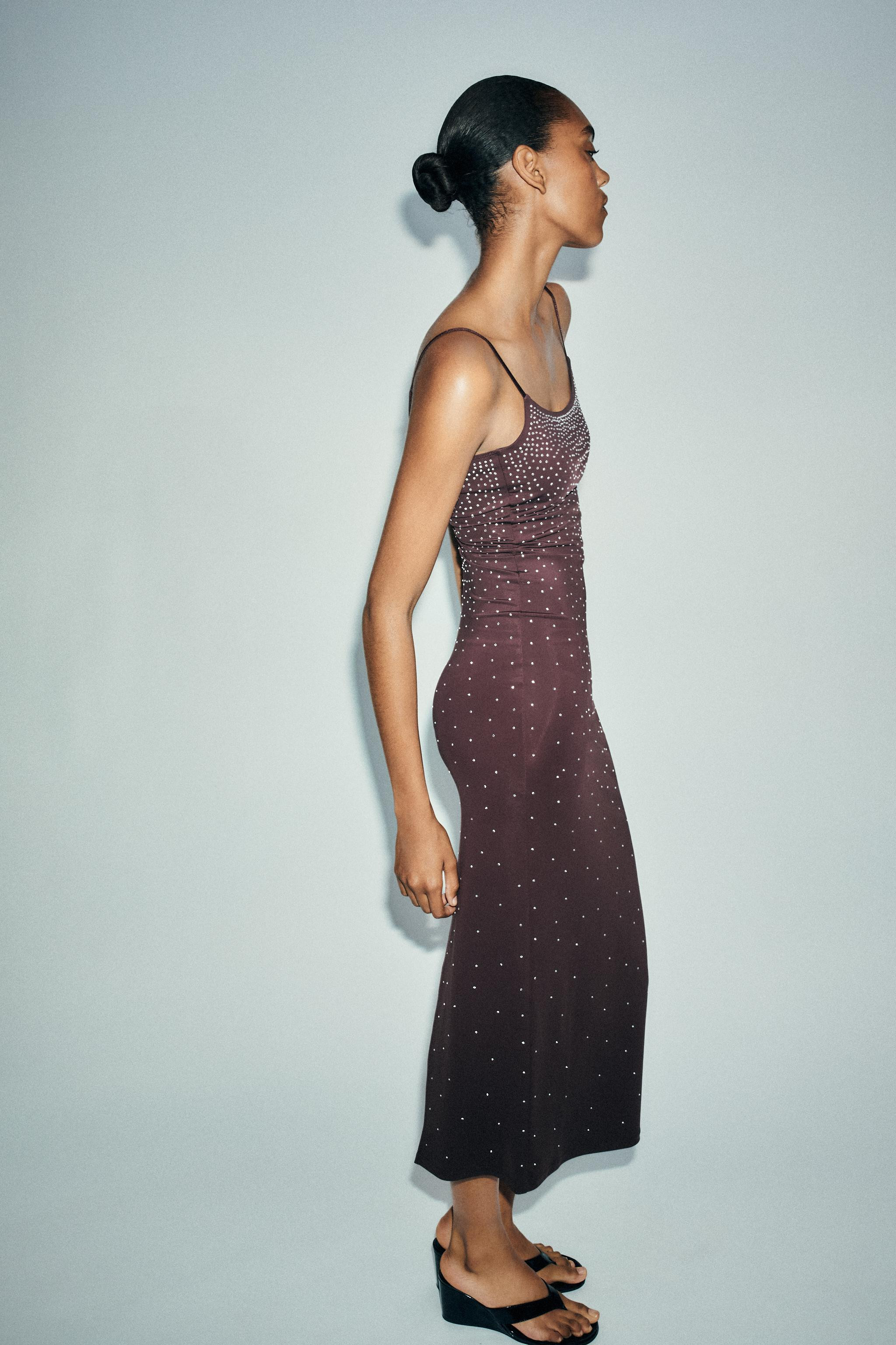 RHINESTONE POLYAMIDE DRESS | Zara UK