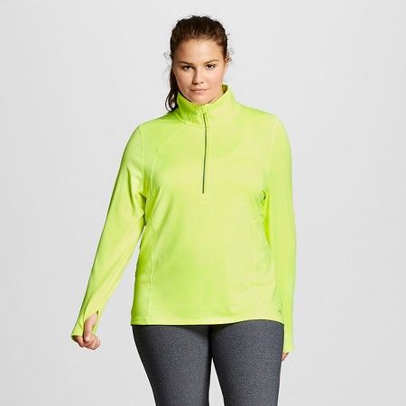 Women's Plus Size Run 1/2 Zip Pullover - Highlighter Yellow - C9 Champion® | Target