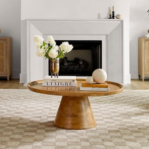 Mark&Day Coffee Table - IFE Modern Minimalist Wood Round Coffee Tables for Living Room - Mid Cent... | Amazon (US)