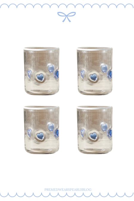 LITTLE BLUE HEART JUICE GLASSES 🩵🩵🩵🩵 

#LTKhome #LTKfindsunder50 #LTKMostLoved
