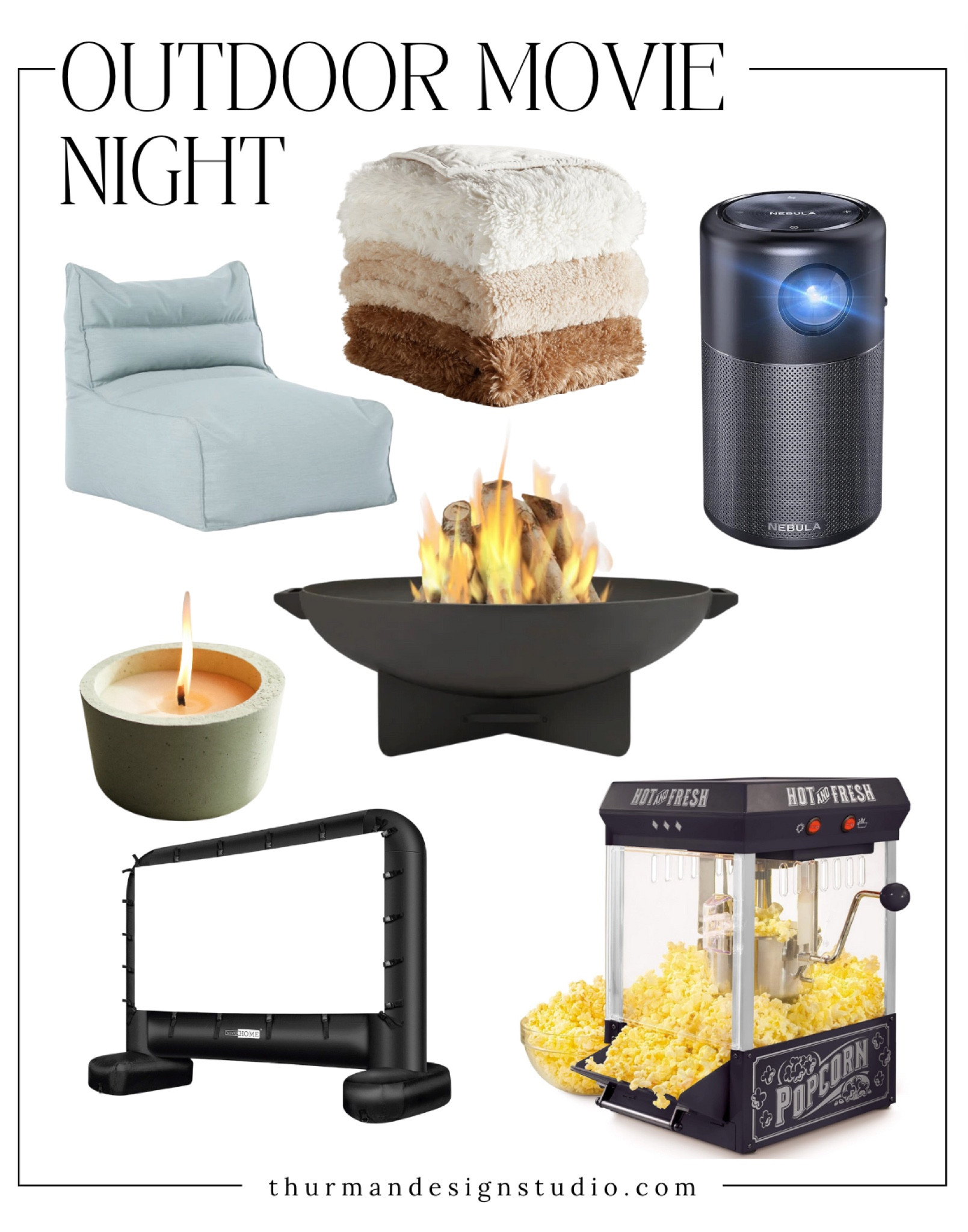 Outdoor Movie Night 
As the weather starts to slowly warm up consider moving the entertainment outdoors! Gather your blankets and popcorn because it's time for an unforgettable outdoor movie night! Get ready to transform your backyard into a cinematic oasis with our selection of fun outdoor movie night products. 

From high-definition projectors that bring your favorite films to life on the big screen to cozy loungers for ultimate comfort under the stars, we've got everything you need for an immersive outdoor movie experience.
 
Don't forget to set the mood and keep the bugs away with this insect repellent candle, and of course no movie night is complete without a cute popcorn maker. Enjoy the big screen!

#LTKhome #LTKparties #LTKVideo