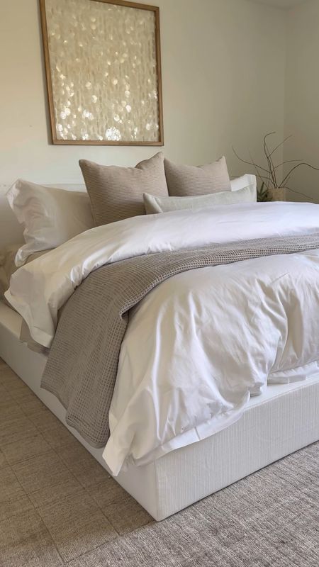 I love this neutral rug and bedding , This is by far the coziest bedding ive ever owned

#LTKhome #LTKVideo