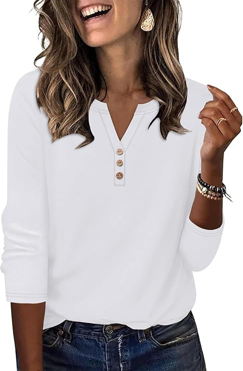 XIEERDUO 3/4 Length Sleeve Womens Tops Fashion Clothing V Neck T Shirts Dressy Blouses Business C... | Amazon (US)