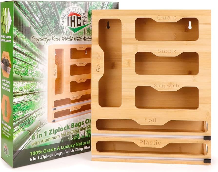 Bamboo Ziplock Bags Kitchen Storage Organizer Size16.93 * 13 * 3", Compatible with Gallon, Quart,... | Amazon (CA)