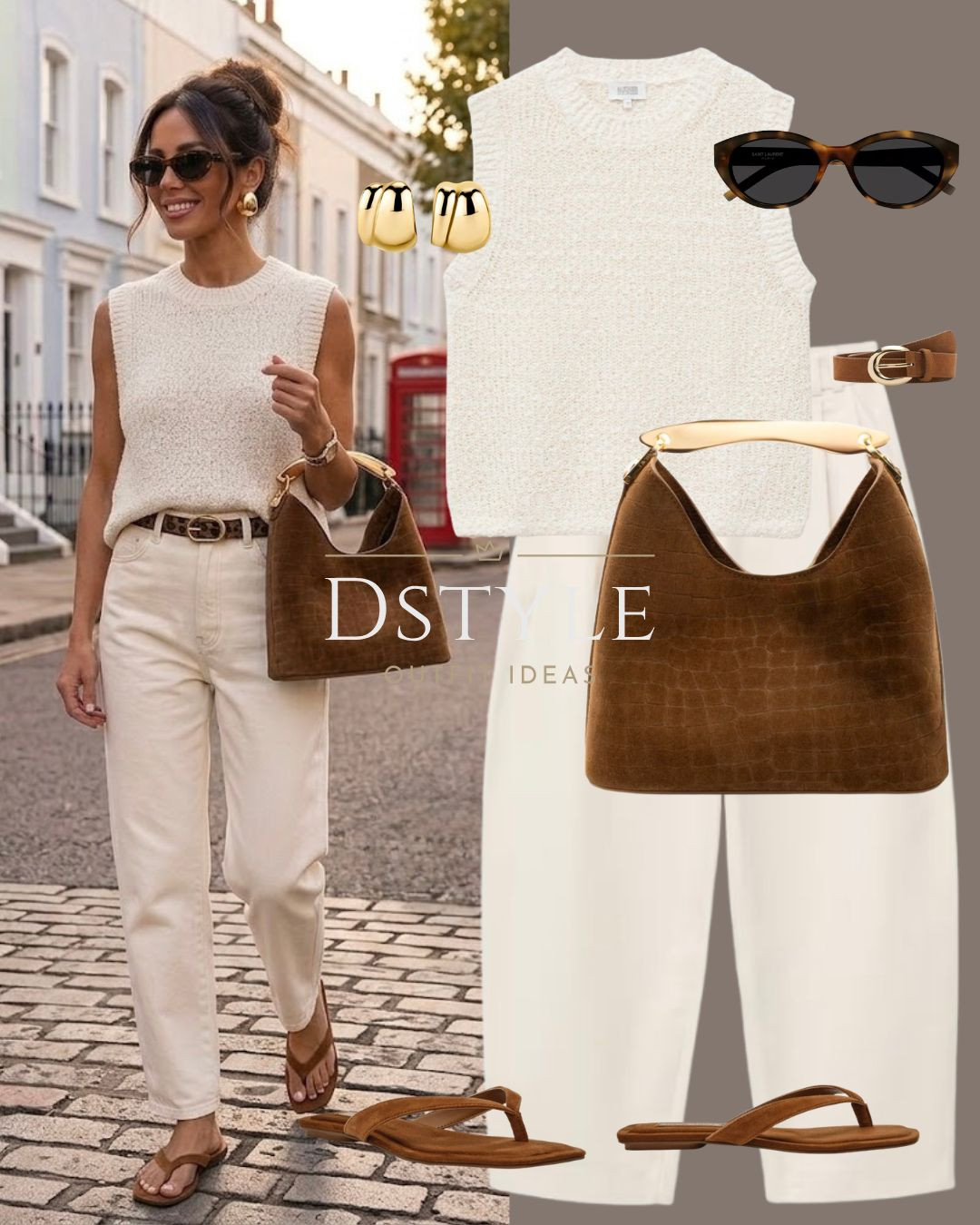 Elevated summer capsule wardrobe ✨Textured ivory knit top paired with cream high-waisted pants, brown suede shoulder bag, and gold accent jewelry. Timeless quiet luxury style!

#LTKootd