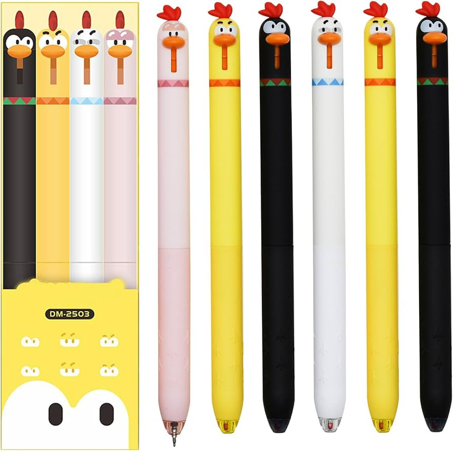 Maydahui 8 PCS Retractable Chicken Rollerball Gel Pens Novelty Rooster Pen Cute Fun Cartoon Anima... | Amazon (US)