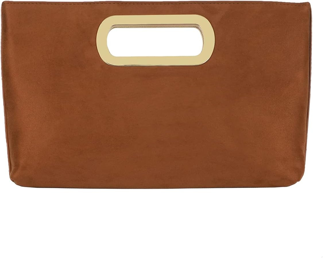 Top Handle Faux Suede Clutch | Amazon (US)