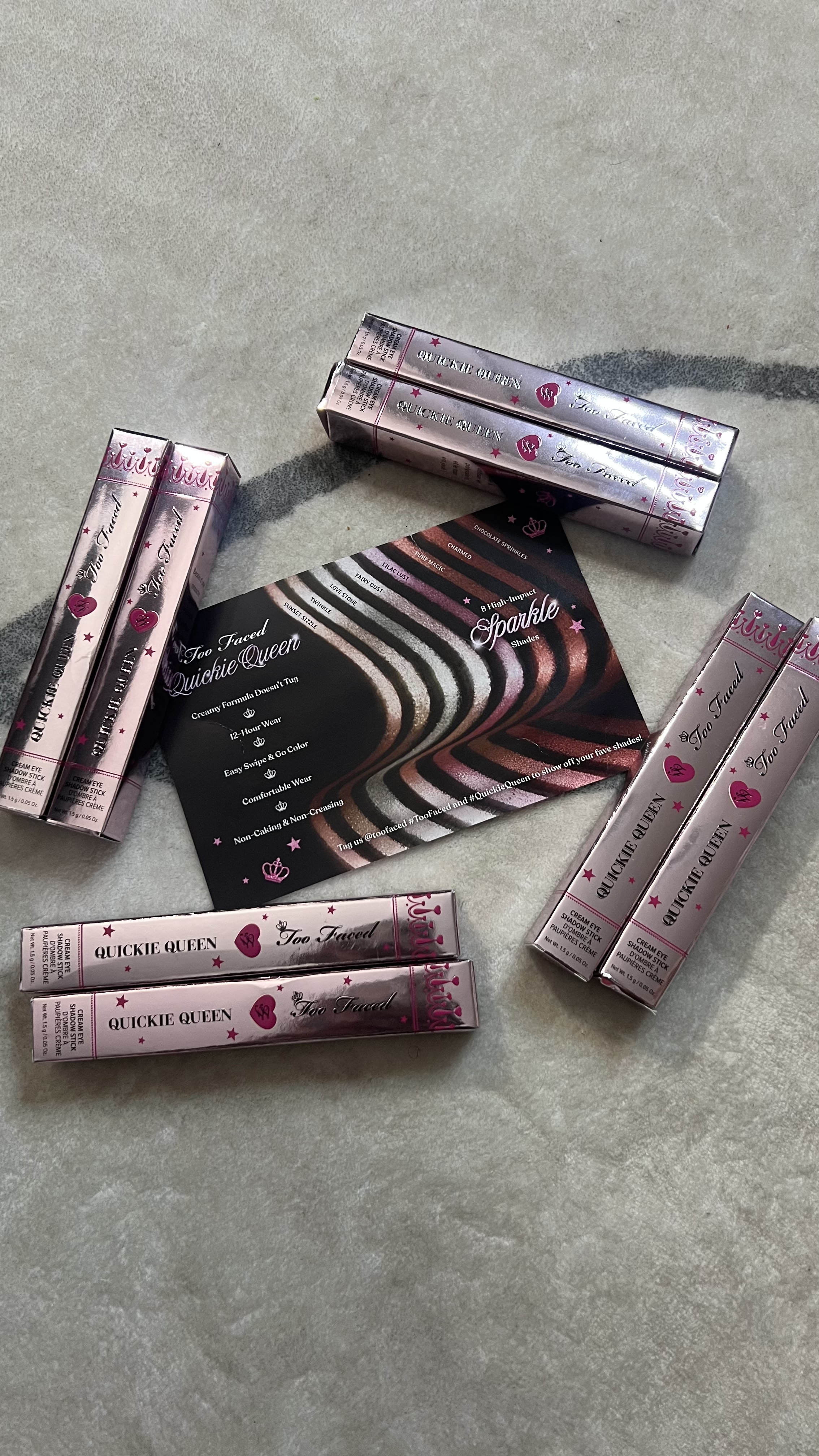 Just received the new @toofaced Quickie Queen Eyeshadow Stick! This sparkling cream eyeshadow stick is designed for effortless, swipe-and-go application—perfect for busy moms or anyone needing a quick yet glamorous eye look. The weightless, creamy formula glides on smoothly without tugging and delivers a soft wash of sparkling color that doesn’t crease or fade. It boasts up to 12-hour wear, ensuring your look lasts throughout the day.  ￼

Available in eight versatile shades, including ‘Twinkle’ (soft champagne with pearl) and ‘Sunset Sizzle’ (cool bronze sparkle), there’s a hue for every occasion.  The travel-friendly design makes it easy to toss into your makeup bag for on-the-go touch-ups. ￼

Excited to try this out and see how it holds up during my hectic days!

#TooFaced #QuickieQueen #EyeshadowStick #MakeupOnTheGo #BusyMomBeauty #CreamEyeshadow #LongWearing #SparklingEyes #BeautyEssentials #Gifted

#LTKFindsUnder50 #LTKBeauty #LTKSaleAlert