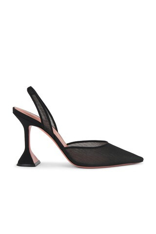 AMINA MUADDI Holli 95 Mesh Sling Pump in Black | FWRD 
