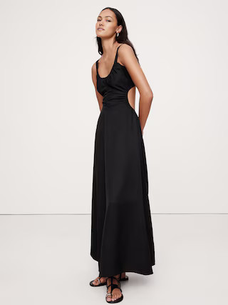 Viscose-Linen Cut-Out Maxi Dress | Banana Republic | Banana Republic (US)