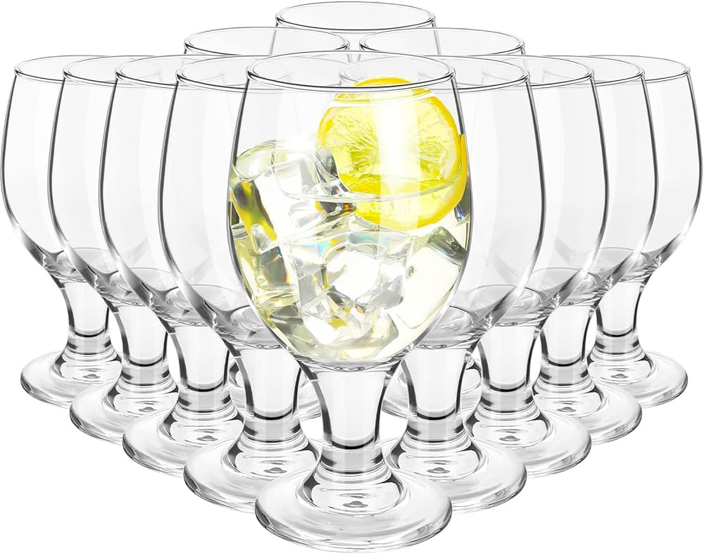 Patelai 12 Pcs Clear Glasses 13.5 oz Water Goblet Glass Stemmed Water Glasses for Juice Wine Beer... | Amazon (US)