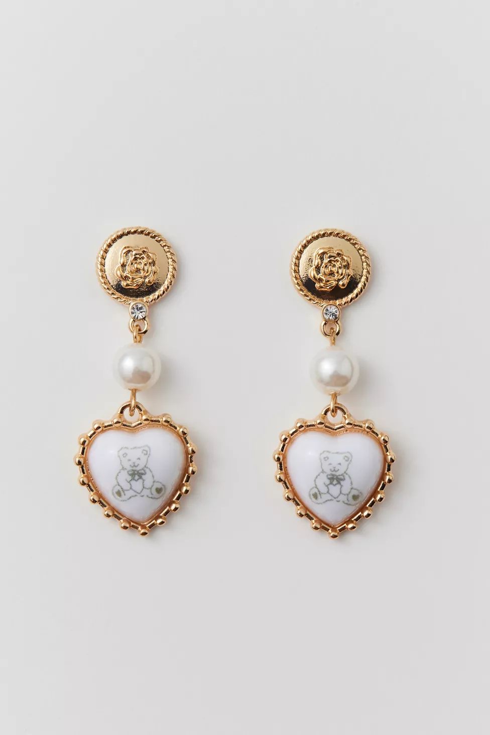 Teddy Heart Drop Earring | Urban Outfitters (US and RoW)