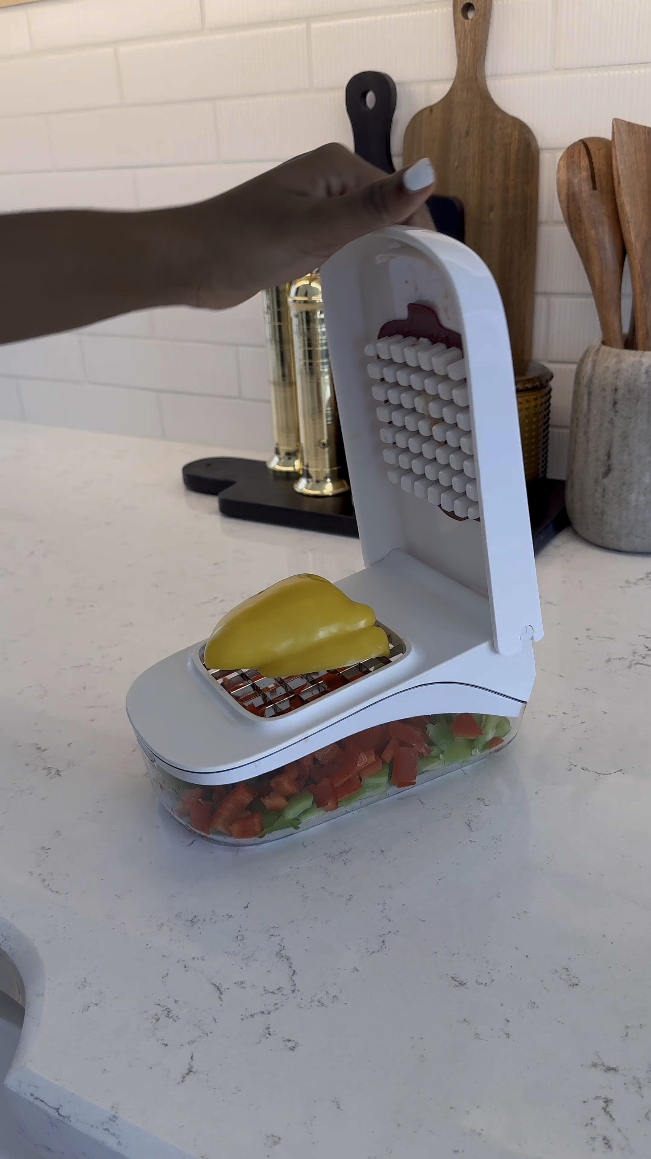 #walmartpartner 

I recently upgraded my kitchen tools and I'm so glad I did! I used to chop veggies the old-fashioned way with a knife and cutting board, but now I have a vegetable chopper from @Walmart that makes the job so much easier. It's amazing how much of a difference it's made - and it can even handle tomatoes! Prepping for cooking has become a breeze. I also picked up some wooden spoons that look great on my countertop and a drying mat that keeps my sink area organized and clutter-free. It's the little things that make cooking more enjoyable, right?

Shop below! 🤎

@Shop.LTK https://liketk.it/4LSz5  #walmarthome #liketkit #IYWYK


#LTKVideo #LTKHome #LTKStyleTip