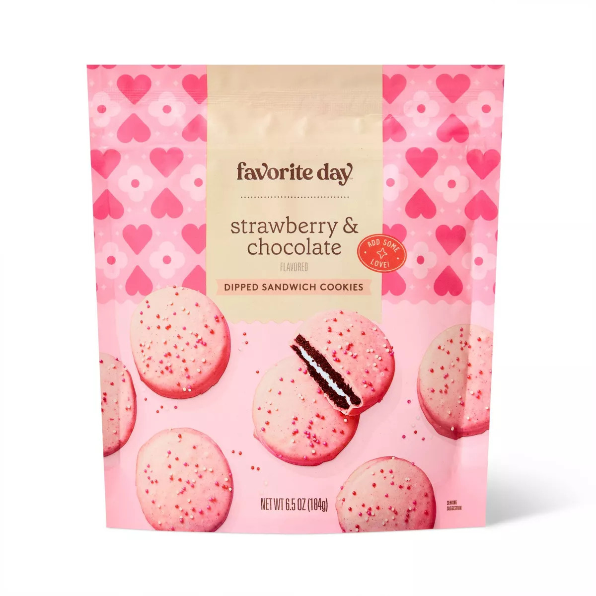 Valentine's Strawberry Flavored Chocolate-Covered Crème Cookies-6.5oz - Favorite Day™ | Target