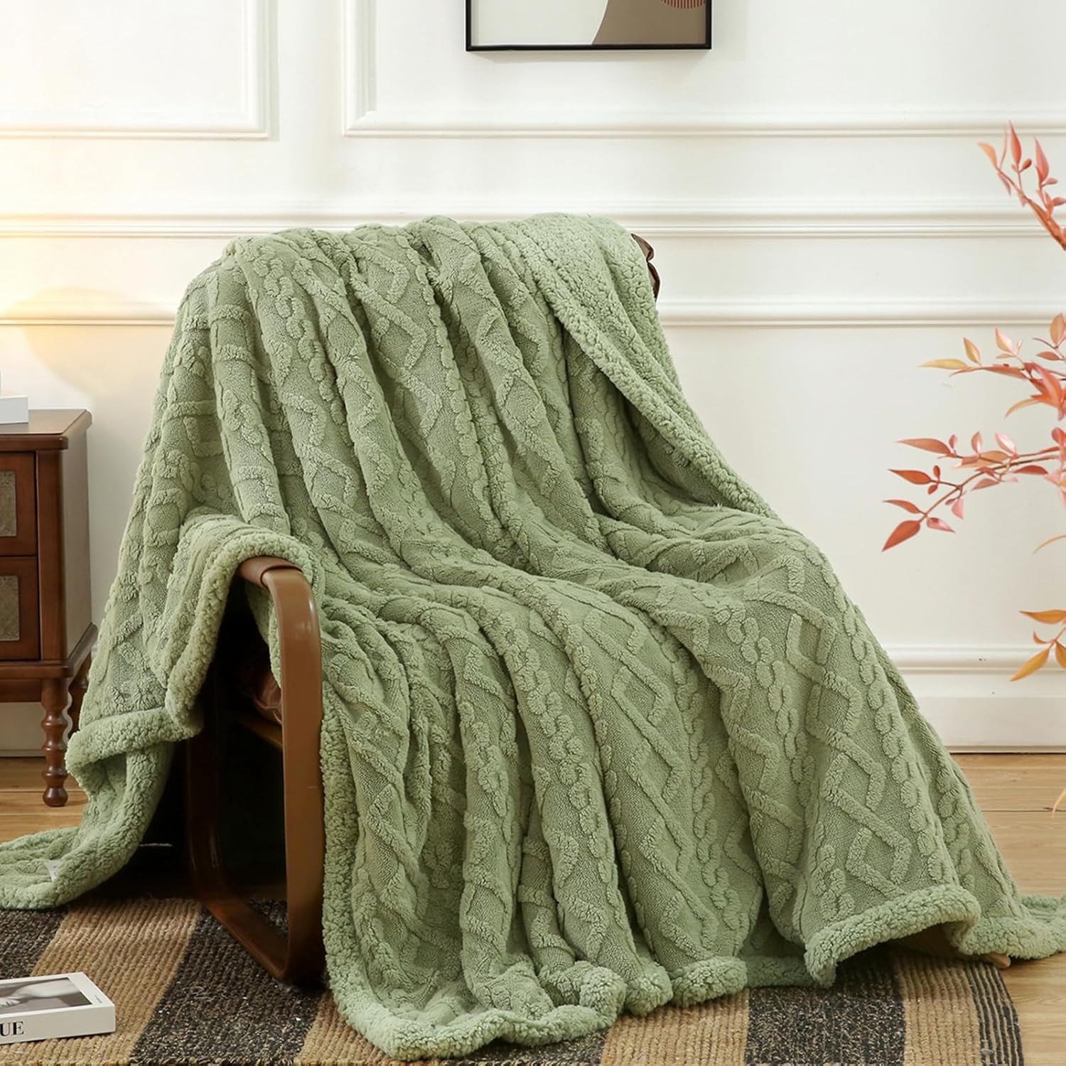 PU MEI Sherpa Throw Blanket for Couch Sofa 60”*80”- Fleece Tufted Fuzzy Soft Cozy Blanket for... | Amazon (US)