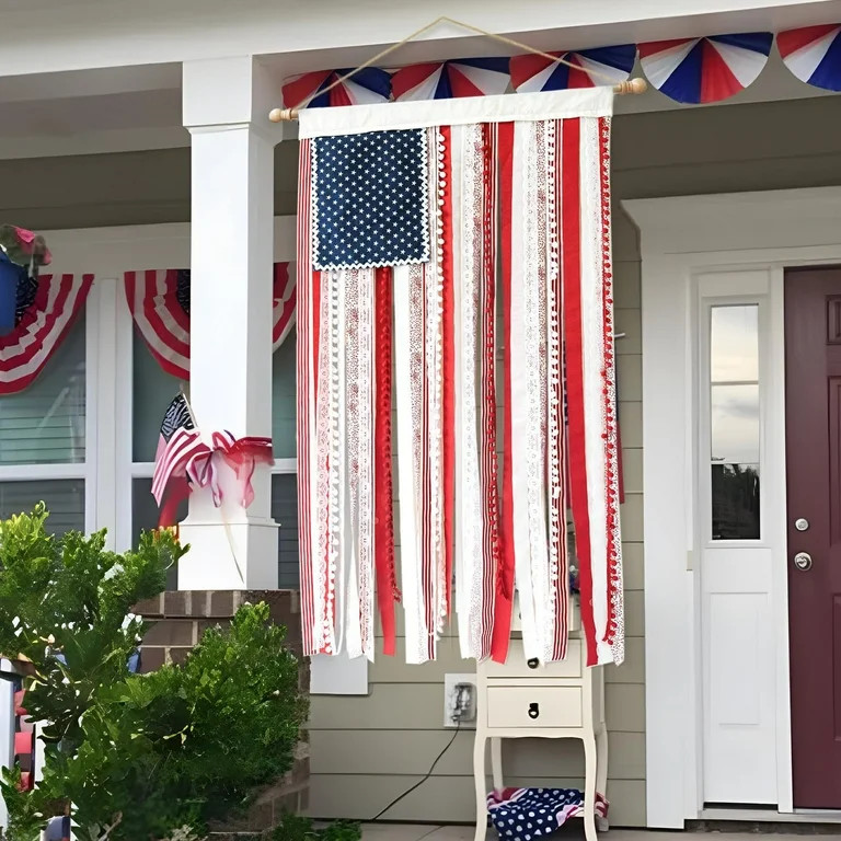 4th of July Decorations American Flag Banner, 50\u00d726.97in Patriotic Decoration American Flags... | Walmart (US)