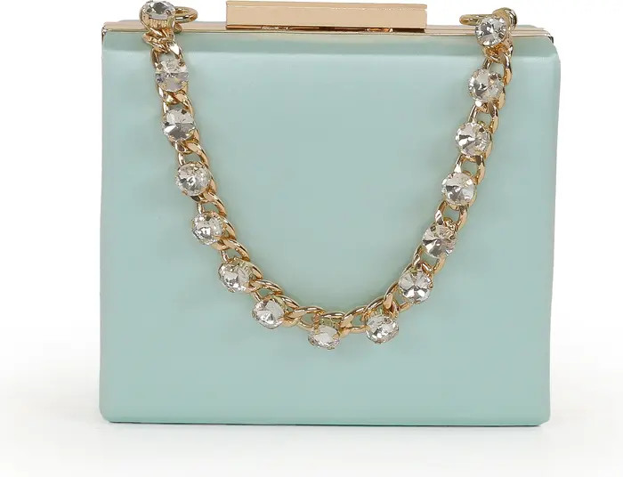 Billie Mini Box Clutch with Rhinestone Chain | Nordstrom
