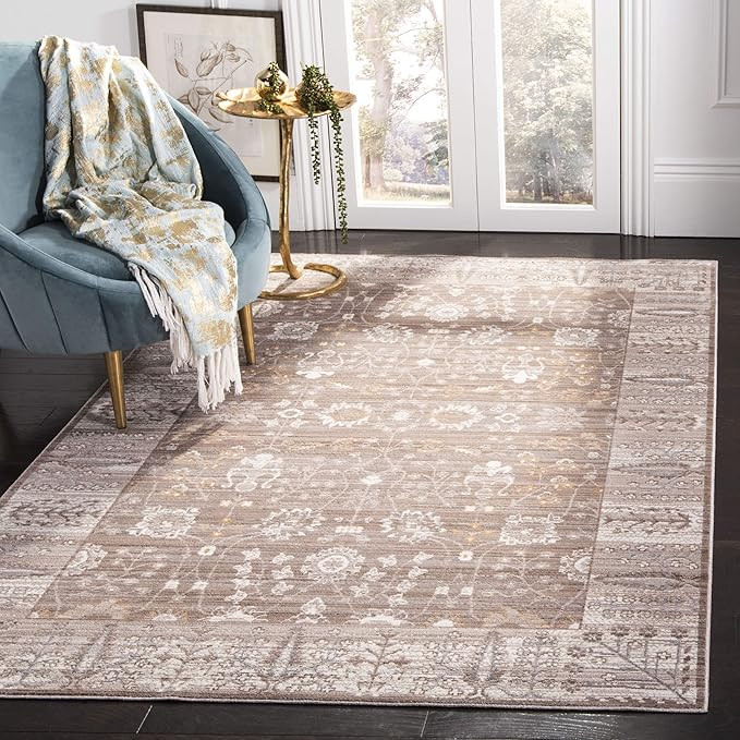 SAFAVIEH Valencia Collection Accent Rug - 3' x 5', Brown & Beige, Boho Chic Distressed Design, No... | Amazon (US)