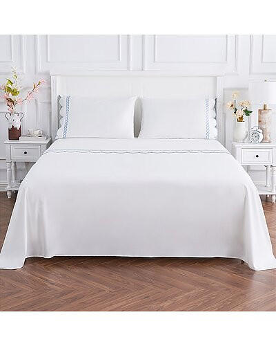 600 Thread Count Scallop Rope Embroidery Sheet Set | Gilt & Gilt City