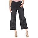 DG2 by Diane Gilman Classic Stretch Needle Punch Cropped Wide-Leg Jean - Black | HSN