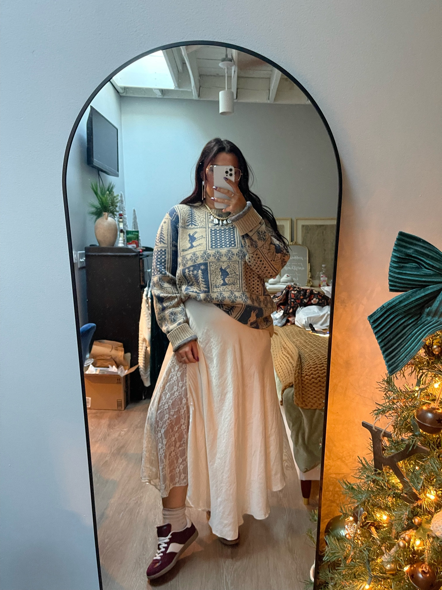 Large in skirt 
XL in sweater 
9 in shoes 


#LTKSaleAlert #LTKStyleTip #LTKMidsize