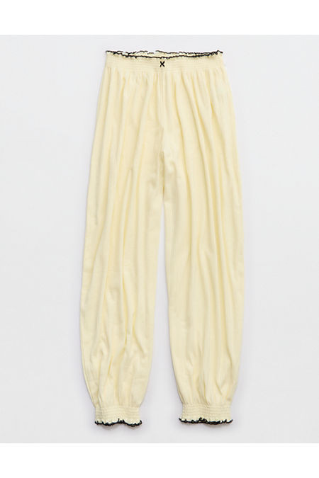 Aerie Pointelle Balloon Pajama Pant Women's Cozy Yellow L | Aerie