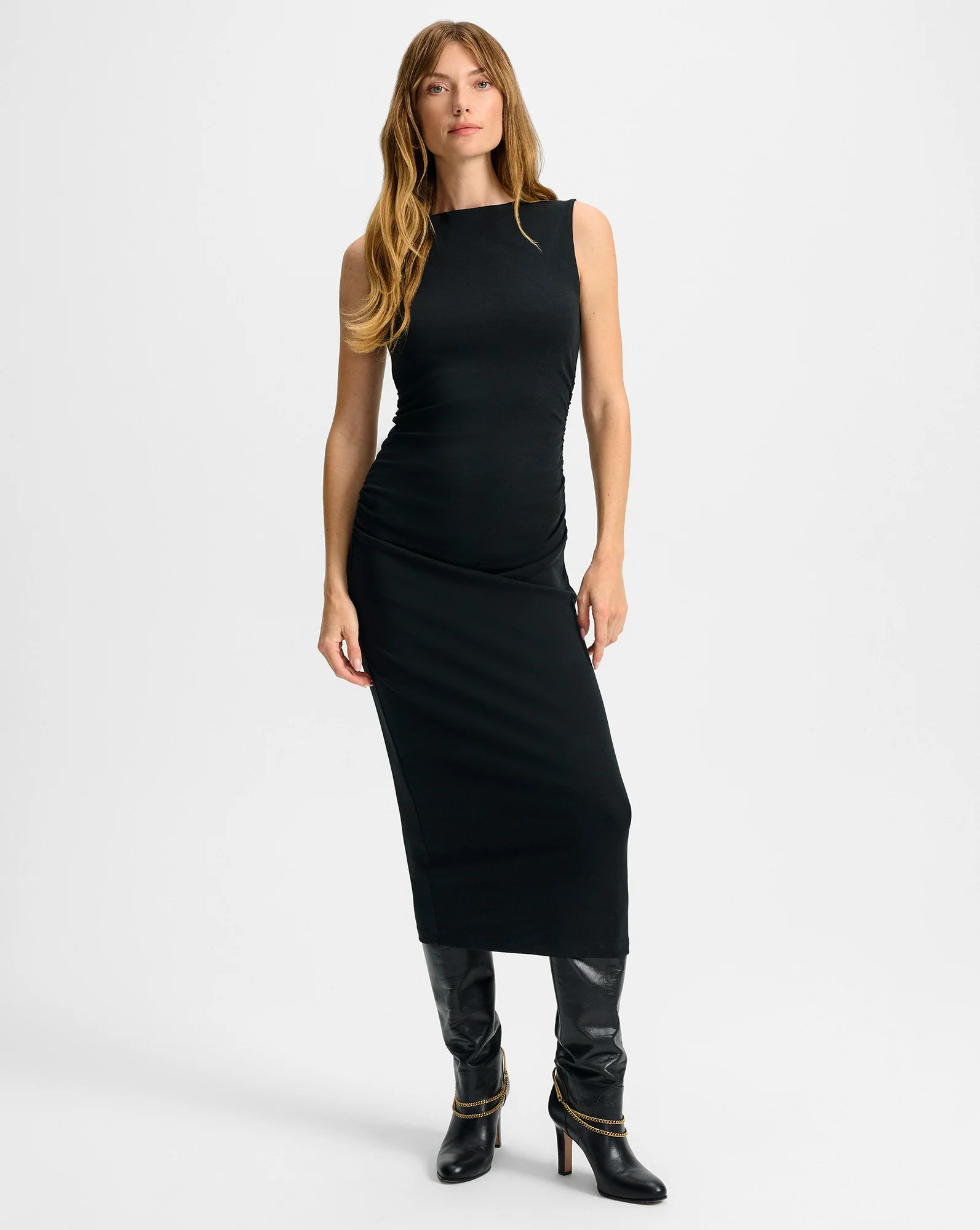 Veronica Beard Charissa Stretch-Cotton Midi Dress Black | Veronica Beard