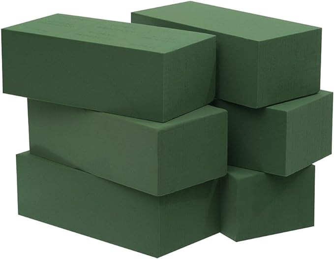 Crafare 6pc Wet Fresh Floral Foam Blocks Green Florist Foam Bricks 8.9(L) X 3.9(W) X 3(H) for Spr... | Amazon (US)