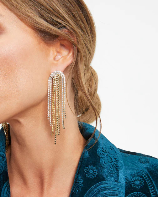 Jackie Fringe Drop Earrings - Silver | VICI