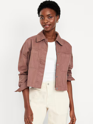 Canvas Crop Utility Jacket | Old Navy (US)