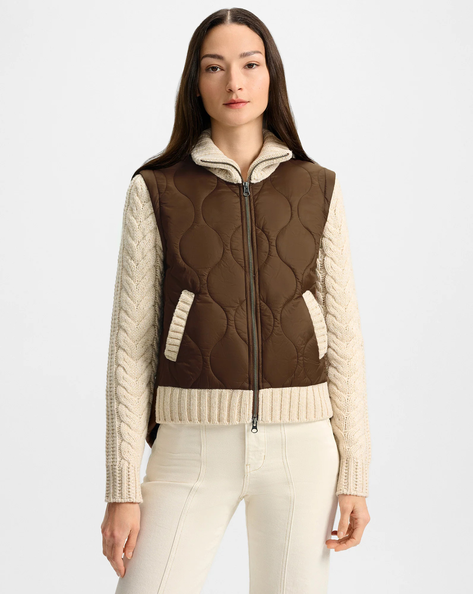 Patra Knit-Sleeve Quilted Jacket | Veronica Beard