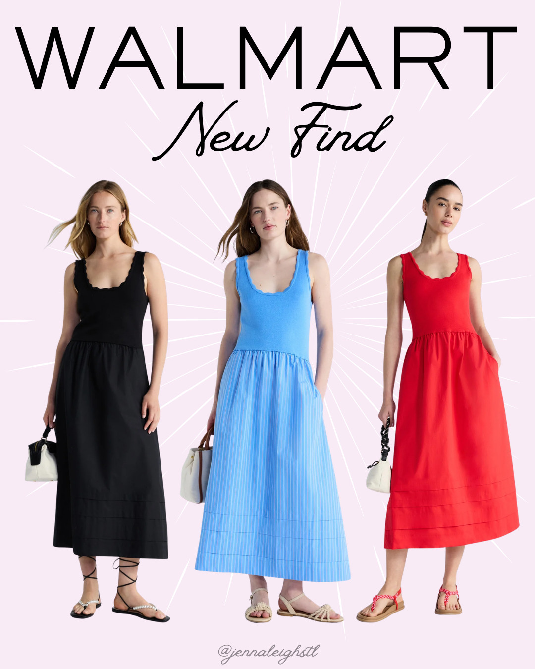 New at Walmart. The Free Assembly U neck mixy dresses are such an easy throw on piece and perfect for warm weather days. 

 #LTKootd #LTKMidsize #LTKWorkwear