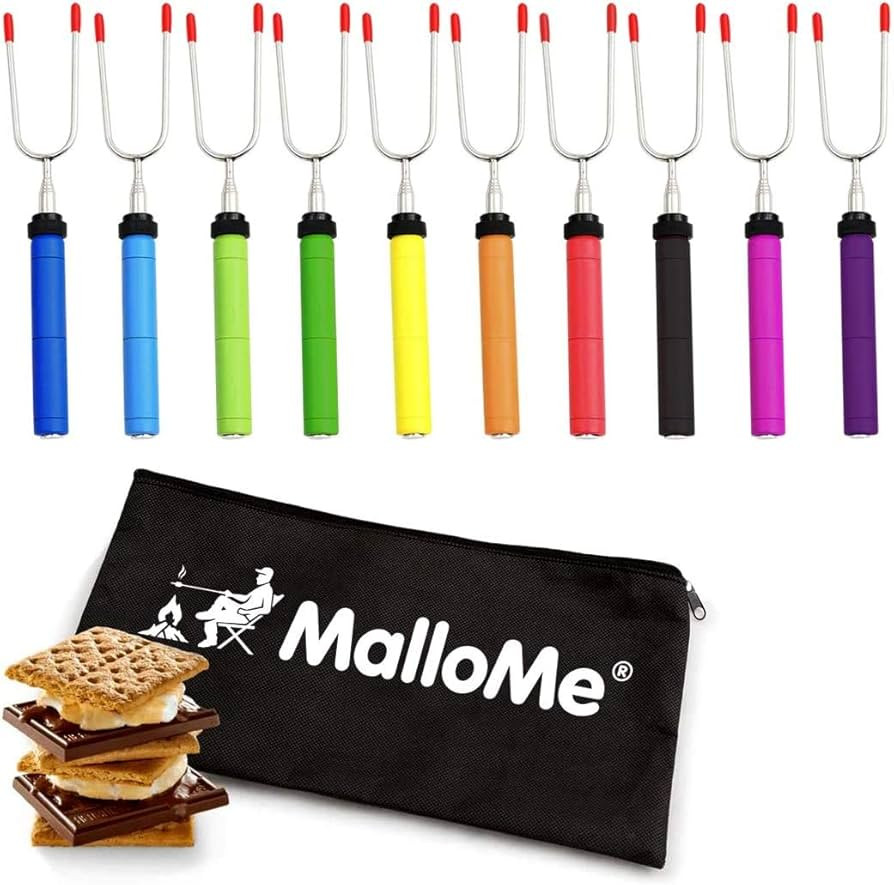 MalloMe Marshmallow Roasting Sticks Smores Kit - Marshmallows Smores Sticks for Fire Pit Long - C... | Amazon (US)