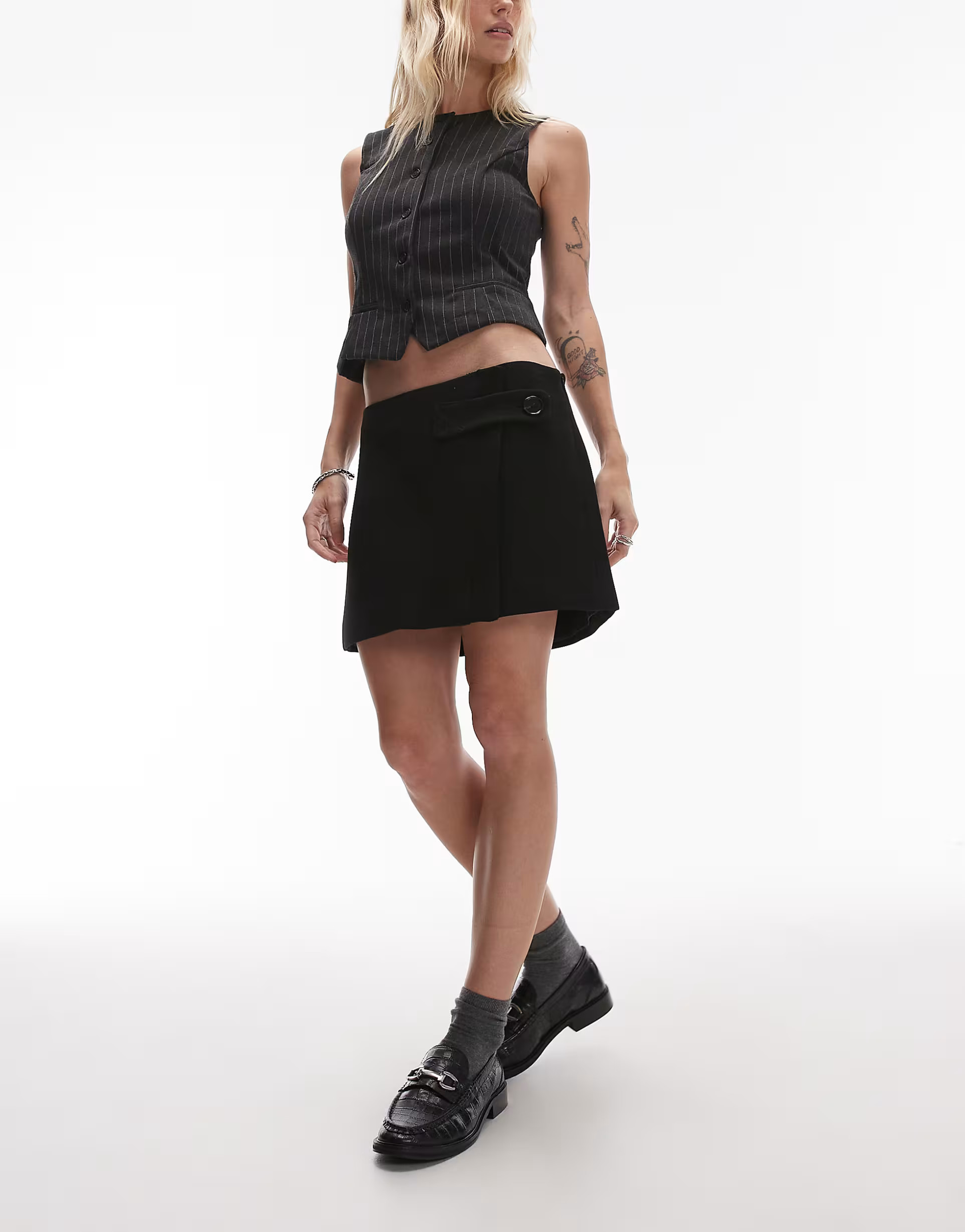 Mango button tab mini skirt in black | ASOS | ASOS (Global)