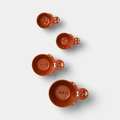 4pc Christmas Gingerbread Stoneware Giftable Measuring Cup Set - Walmart.com | Walmart (US)