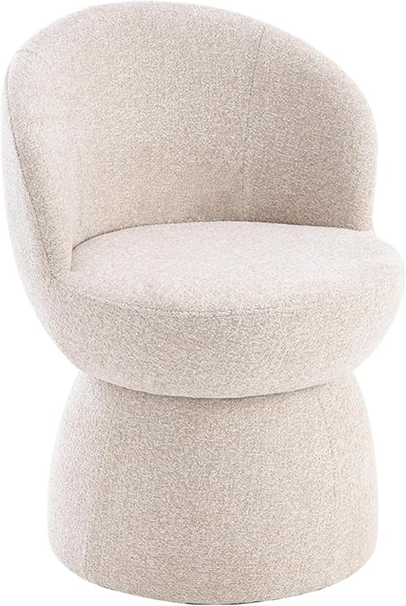 YOUNUOKE Swivel Boucle Dining Chair, 1PCS Armless Modern Comfy Upholstered Barrel Accent Chair fo... | Amazon (US)