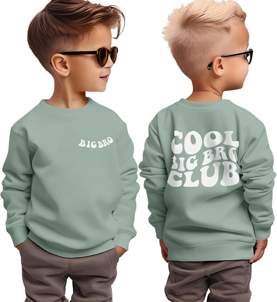 BOUTIKOME Big Brother Sweatshirt Toddler Baby Boy Cool Big Bro Club Shirts Announcement Pullover ... | Amazon (US)