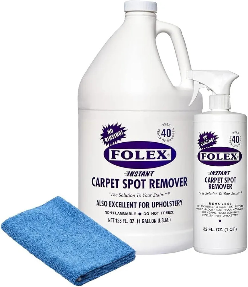 Plexon Microfiber Cleaning Cloth with Instant Carpet Spot Remover Spray 32 Fl Oz and 128 Fl oz (1... | Amazon (US)