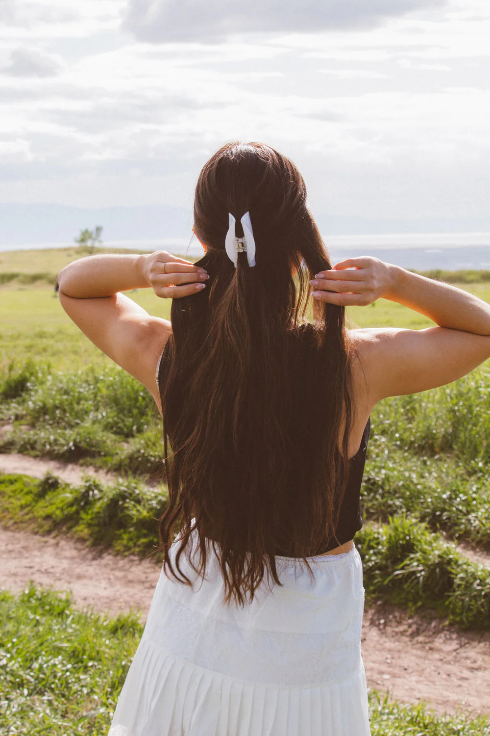 Faux Leather Bow Claw Clip | Shop Andi