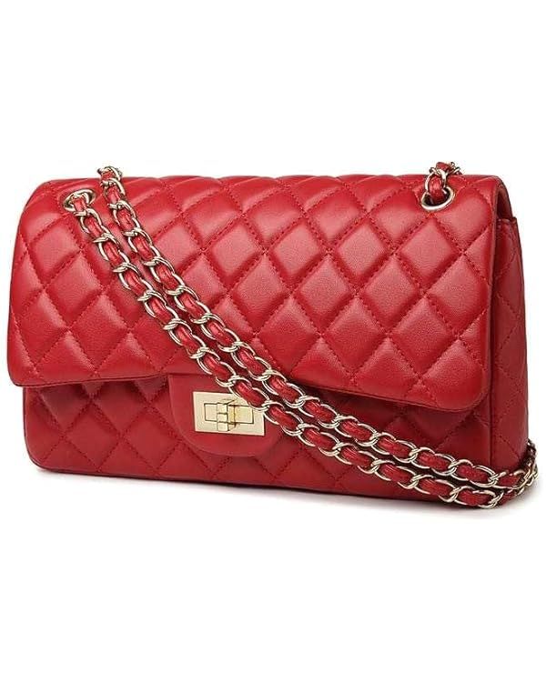 Fashion Trendy Ladies Side Bags Small Chain Leather Fabric Women Purse Handbags Shoulder Bags | Amazon (US)