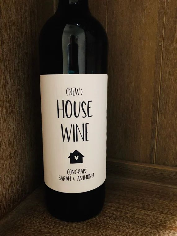 New House Wine Bottle Label, Custom Housewarming Gift Idea, Realtor New Home Neighbor Present, Co... | Etsy (US)