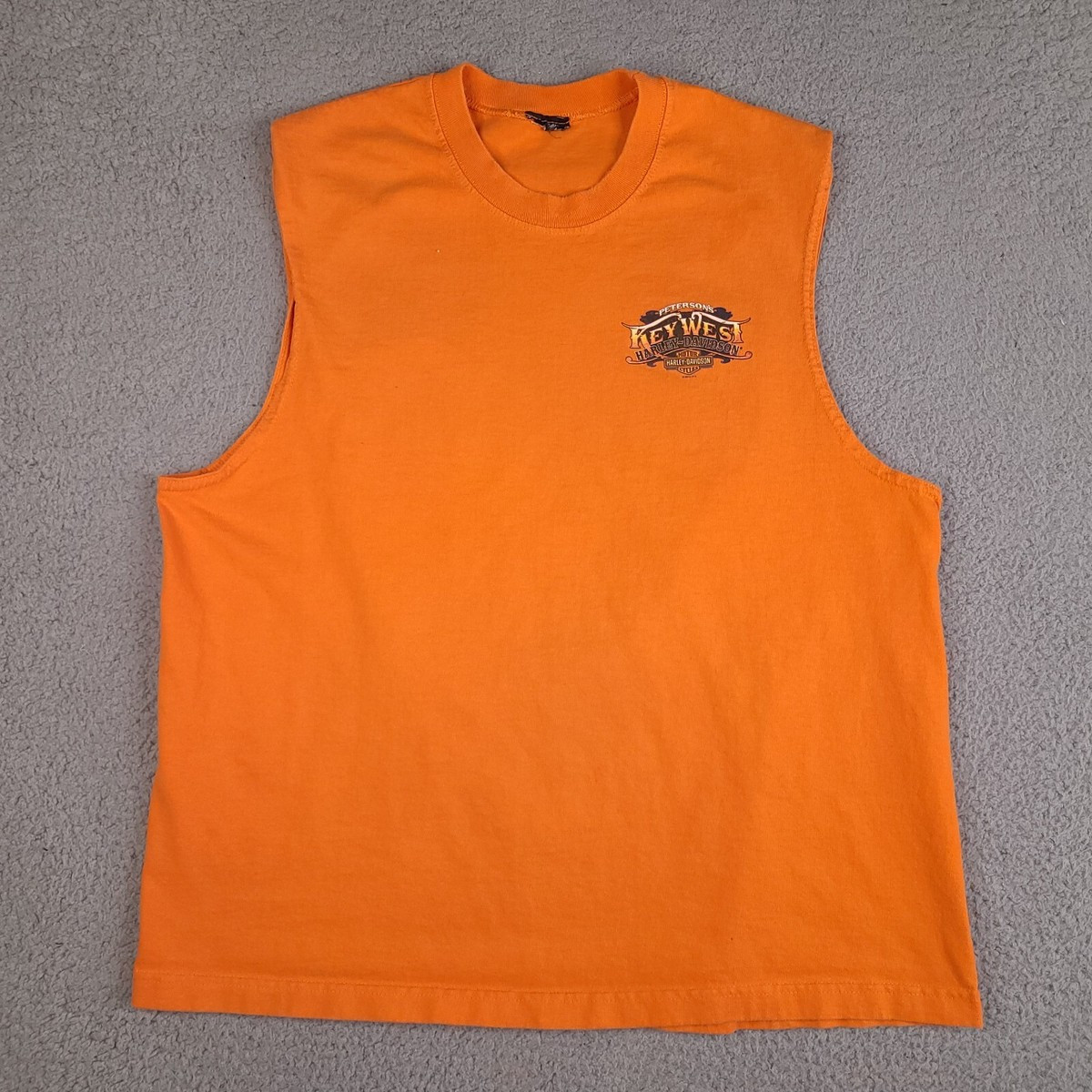 Harley Davidson T-Shirt Mens Medium Orange Tank Top Key West Sleeveless 2019  | eBay | eBay US