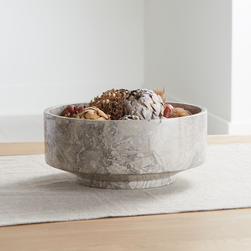 Flint Grey Marble Bowl + Reviews | Crate & Barrel | Crate & Barrel