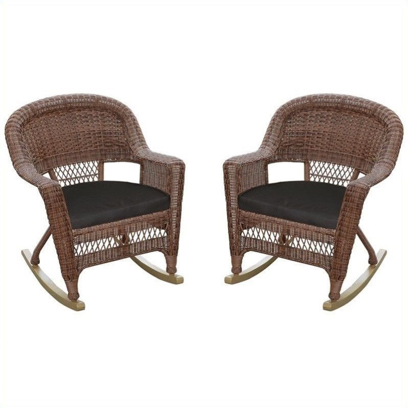 Jeco Wicker Rocker Chair in Honey (Set of 2) | Walmart (US)